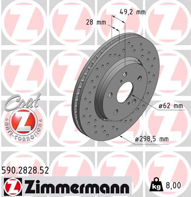 ZIMMERMANN Első féktárcsa 590.2828.52_ZIM