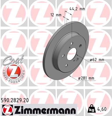 ZIMMERMANN Féktárcsa, mind 590.2829.20_ZIM