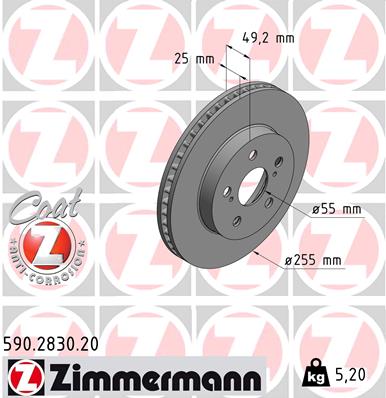 ZIMMERMANN Féktárcsa, mind 590.2830.20_ZIM