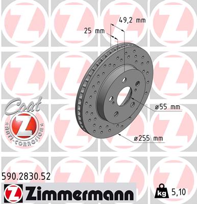 ZIMMERMANN Féktárcsa, mind 590.2830.52_ZIM