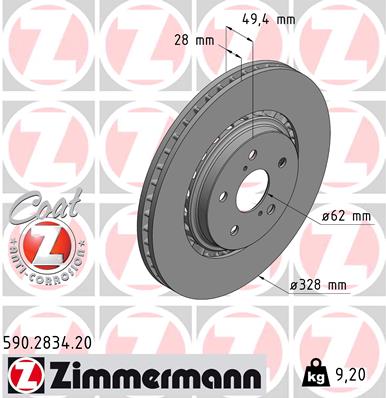 ZIMMERMANN Féktárcsa, mind 590.2834.20_ZIM