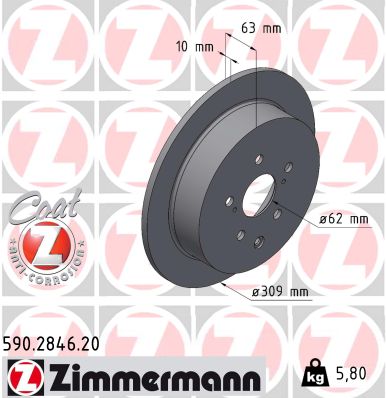 ZIMMERMANN Féktárcsa, mind 590.2846.20_ZIM