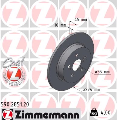 ZIMMERMANN Féktárcsa, mind 590.2851.20_ZIM