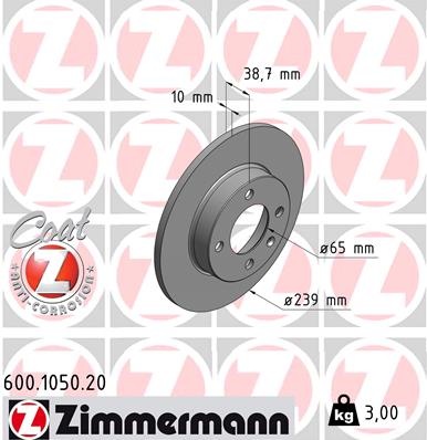 ZIMMERMANN Első féktárcsa 600.1050.20_ZIM