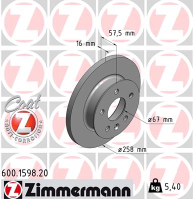 ZIMMERMANN Féktárcsa, mind 600.1598.20_ZIM