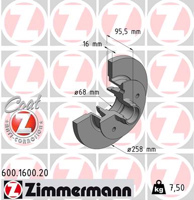 ZIMMERMANN Első féktárcsa 600.1600.20_ZIM