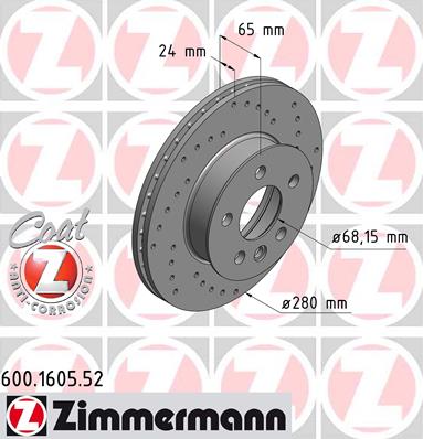 ZIMMERMANN Féktárcsa, mind 600.1605.52_ZIM