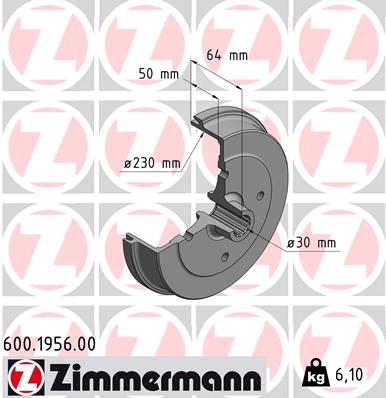 ZIMMERMANN Fékdob 600.1956.00_ZIM