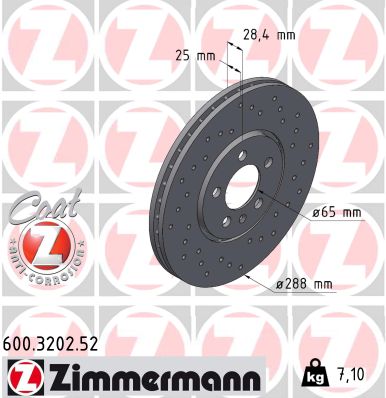 ZIMMERMANN Első féktárcsa 600.3202.52_ZIM