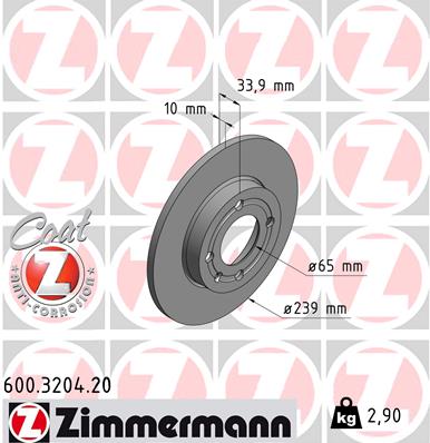 ZIMMERMANN Első féktárcsa 600.3204.20_ZIM