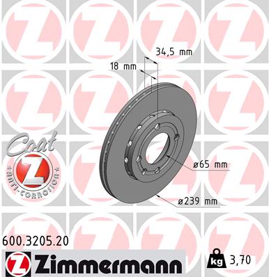 ZIMMERMANN Első féktárcsa 600.3205.20_ZIM