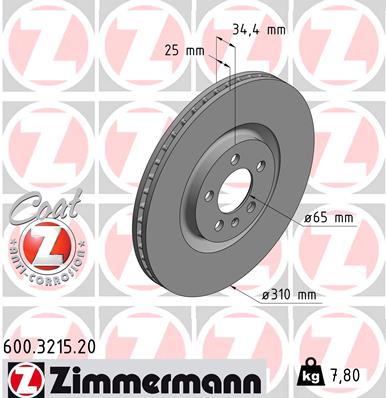 ZIMMERMANN Első féktárcsa 600.3215.20_ZIM