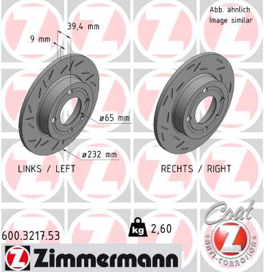 ZIMMERMANN Féktárcsa, mind 600.3217.53_ZIM