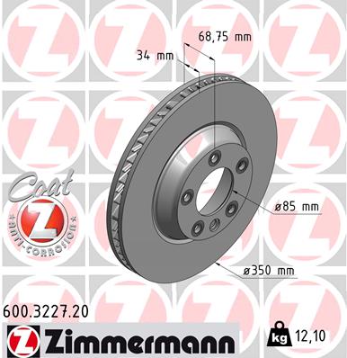 ZIMMERMANN Első féktárcsa 600.3227.20_ZIM