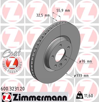 ZIMMERMANN Első féktárcsa 600.3231.20_ZIM