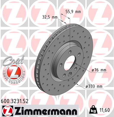 ZIMMERMANN Első féktárcsa 600.3231.52_ZIM