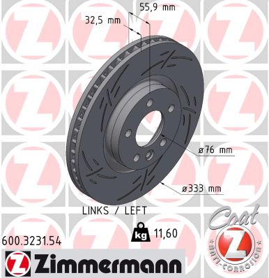 ZIMMERMANN Féktárcsa, mind 600.3231.54_ZIM