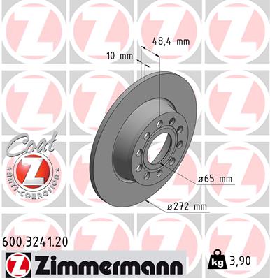 ZIMMERMANN Hátsó féktárcsa 600.3241.20_ZIM