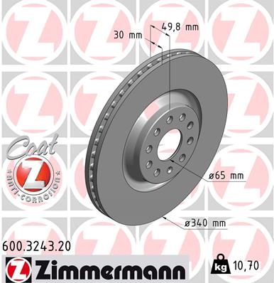 ZIMMERMANN Első féktárcsa 600.3243.20_ZIM