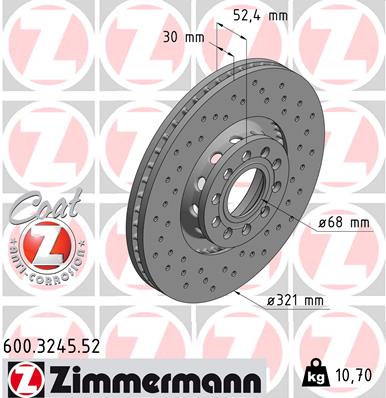 ZIMMERMANN Első féktárcsa 600.3245.52_ZIM