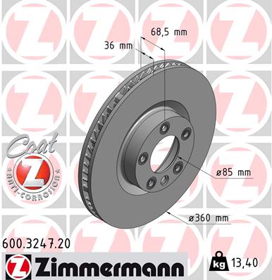 ZIMMERMANN Első féktárcsa 600.3247.20_ZIM