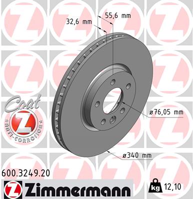 ZIMMERMANN Első féktárcsa 600.3249.20_ZIM