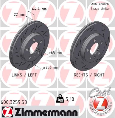 ZIMMERMANN Féktárcsa, mind 600.3259.53_ZIM