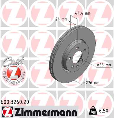 ZIMMERMANN Féktárcsa, mind 600.3260.20_ZIM