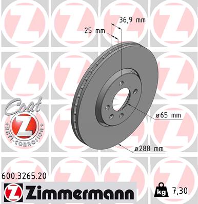 ZIMMERMANN Féktárcsa, mind 600.3265.20_ZIM