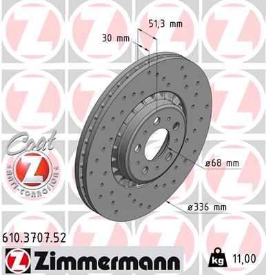 ZIMMERMANN Első féktárcsa 610.3707.52_ZIM