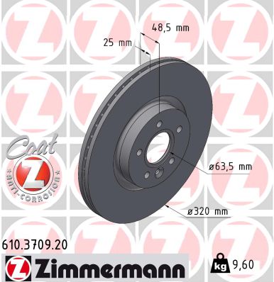 ZIMMERMANN Első féktárcsa 610.3709.20_ZIM