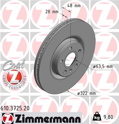 ZIMMERMANN Féktárcsa, mind 610.3725.20_ZIM