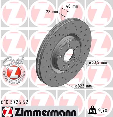 ZIMMERMANN Féktárcsa, mind 610.3725.52_ZIM