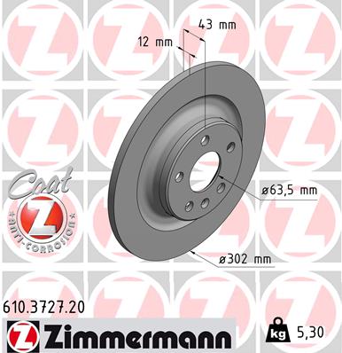 ZIMMERMANN Féktárcsa, mind 610.3727.20_ZIM