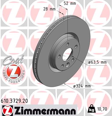 ZIMMERMANN Első féktárcsa 610.3729.20_ZIM