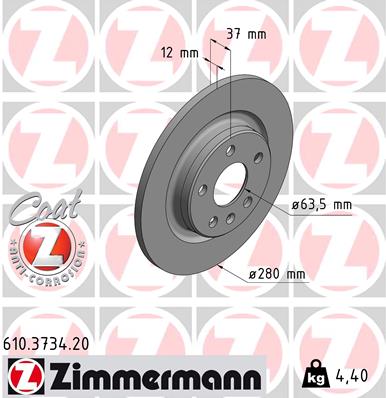 ZIMMERMANN Féktárcsa, mind 610.3734.20_ZIM