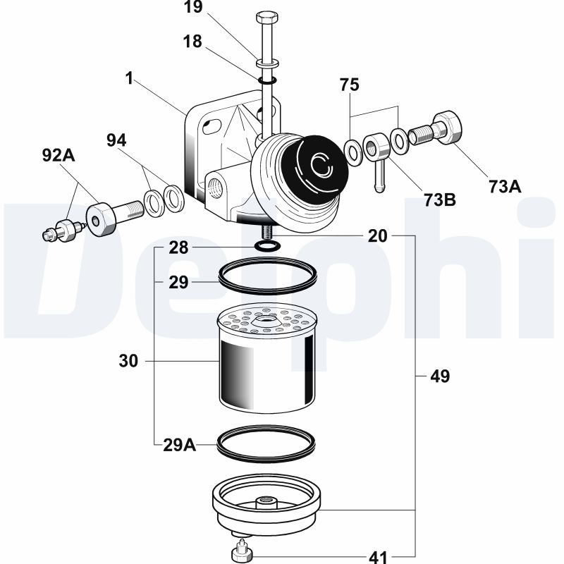 DELPHI Üzemanyagszűrő 6260B663B_DEL