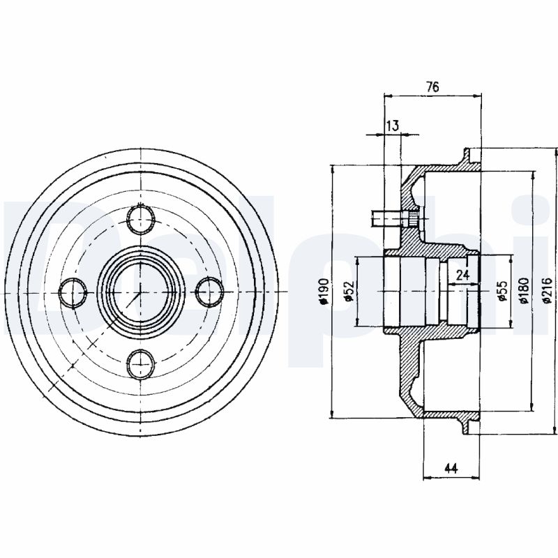 DELPHI Fékdob BF229_DEL