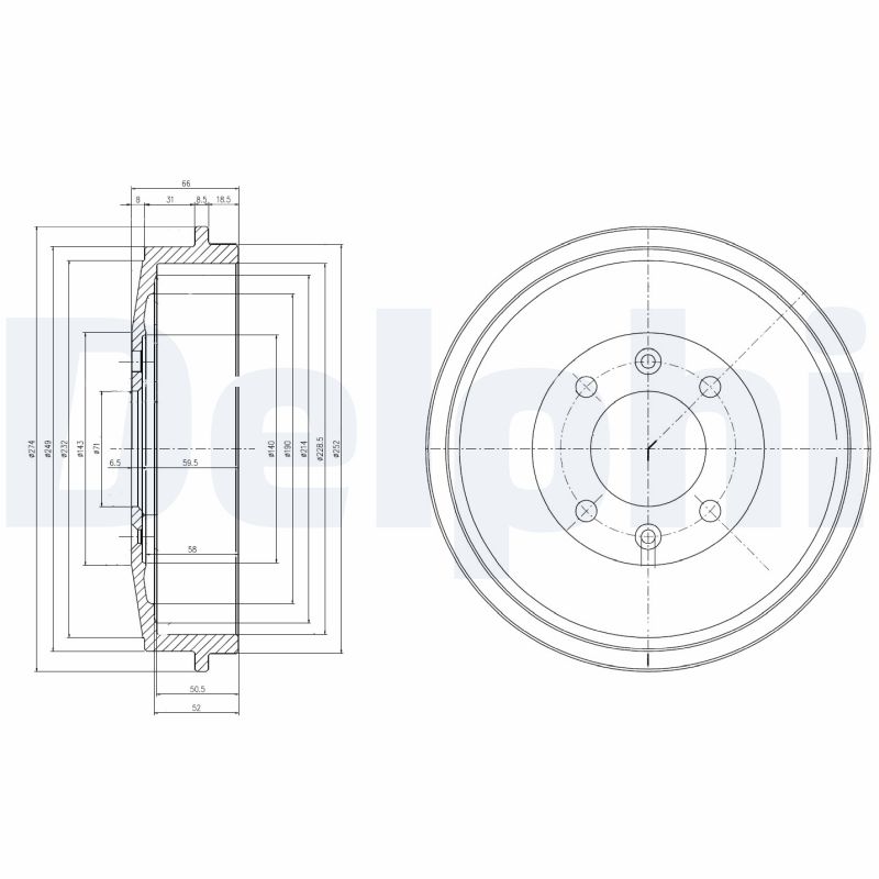 DELPHI Fékdob BF265_DEL