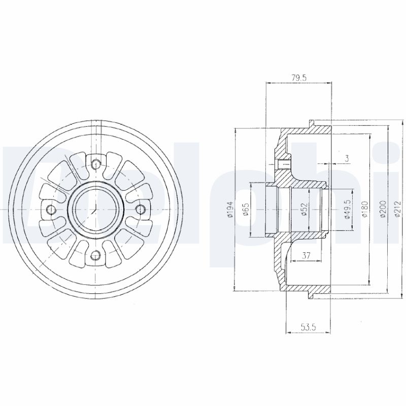 DELPHI Fékdob BF270_DEL