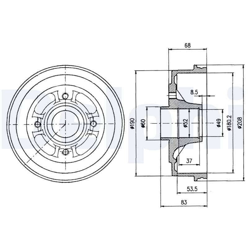 DELPHI Fékdob BF272_DEL