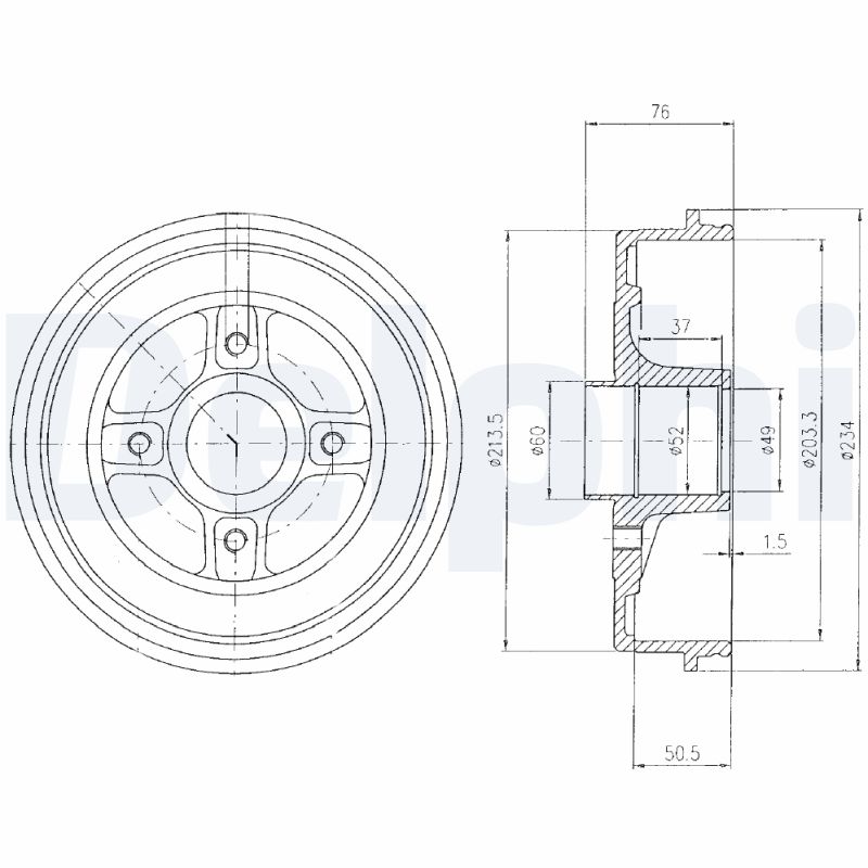 DELPHI Fékdob BF281_DEL