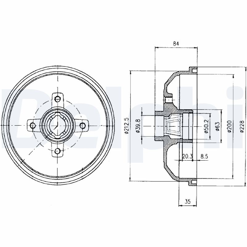 DELPHI Fékdob BF293_DEL