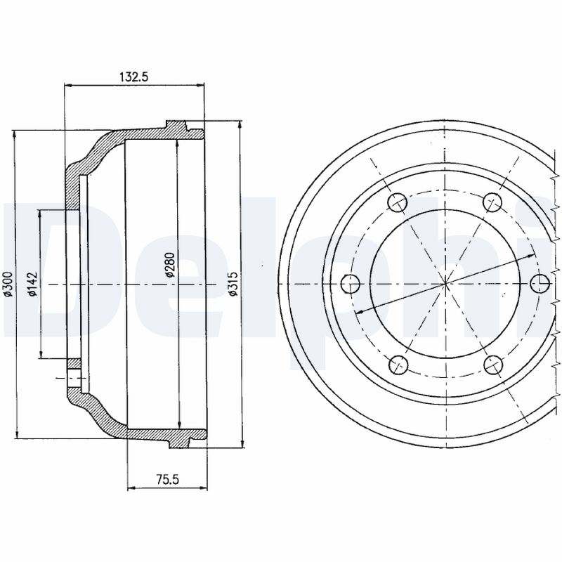 DELPHI Fékdob BF317_DEL