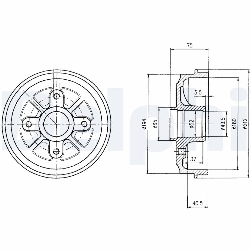 DELPHI Fékdob BF359_DEL