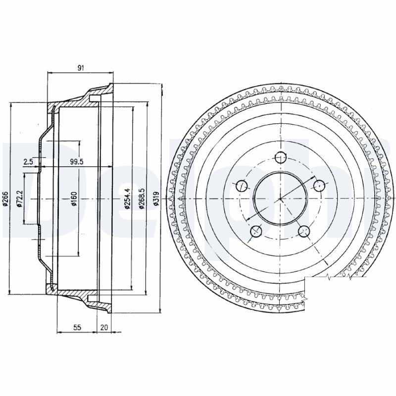 DELPHI Fékdob BF363_DEL