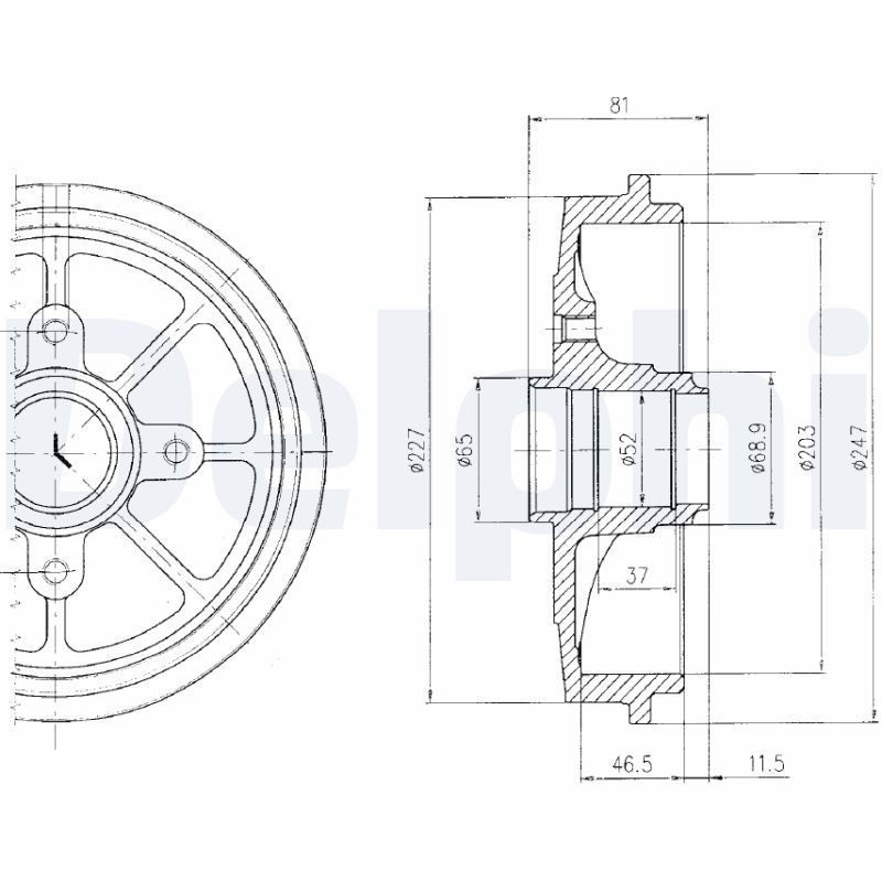 DELPHI Fékdob BF393_DEL