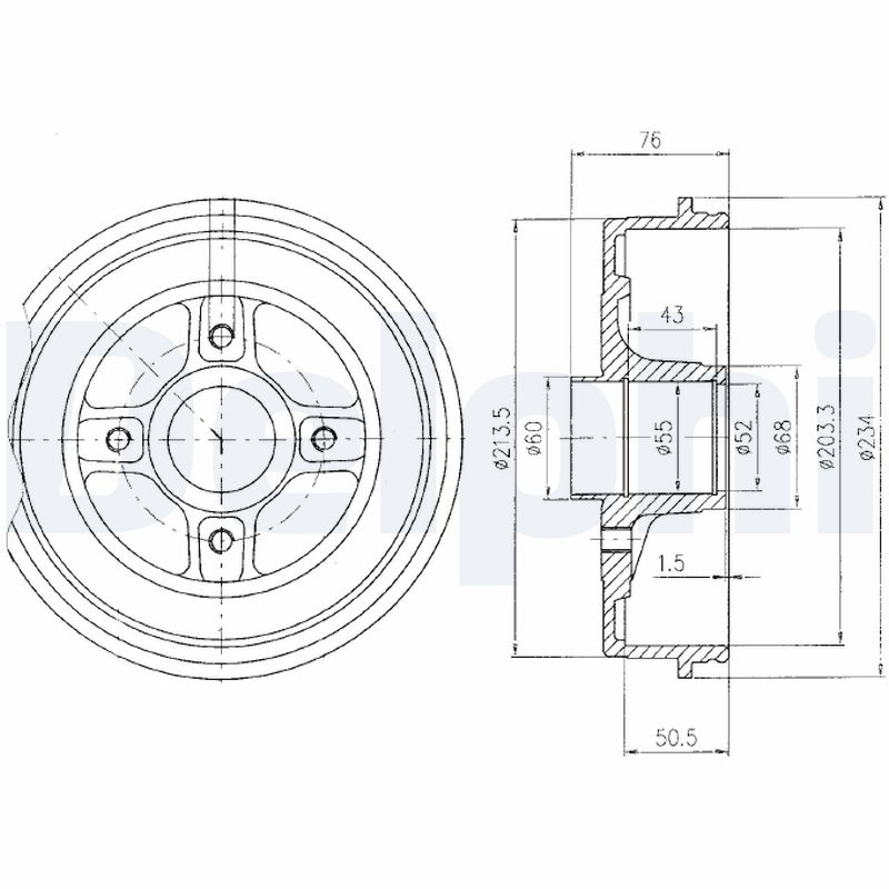 DELPHI Fékdob BF423_DEL