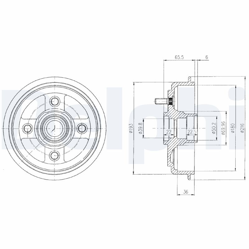 DELPHI Fékdob BF434_DEL