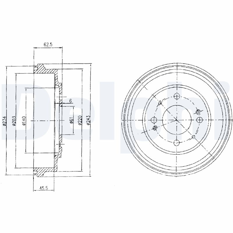 DELPHI Fékdob BF482_DEL